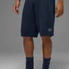 7" Sports Club-korte broek van gebreide trui - marineblauw