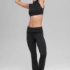 Alo Softsculpt Foldover Flare-leggings – Zwart