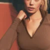 Alo Softsculpt Precision 1/4 Zip met lange mouwen - Sun Kissed Brown
