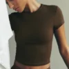 Alo Softsculpt Precision-top met korte mouwen - Espresso