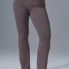 Denim gebreide High-Waist-broek met uitlopende pijpen - Raisinette/Zwart