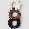 Fresh Mini Scrunchie 3-pack - Zongebruind bruin/Ivoor/Marineblauw