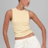 Geribbelde En Pointe-tanktop - Candlelight Yellow