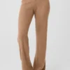 Kasjmier High-Waist broek met zachte wafelstructuur - Toasted Almond