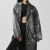 Metallic Break Line-trenchcoat – Zilver metallic