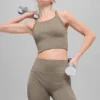 Naadloze geribbelde Favorite Bra-tanktop - Light Cocoa