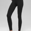 Naadloze High-Waist Legging met tweekleurige ribbel – Zwart