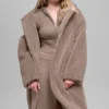 Oversized Sherpa-trenchcoat - Chai Latte