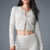 Pointelle-trui Be Mine-vest - Lichtgrijs gemêleerd