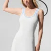 Tennis Club trui-jurk - Wit/Zeeschaalblauw