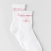 Unisex half-crew Throwback-sok - Wit/Vintage roze