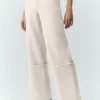 Wollen broek met wijde pijpen uit de Nightcap-collectie – Café au lait