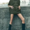 Work It-minirok – Olijfgroen