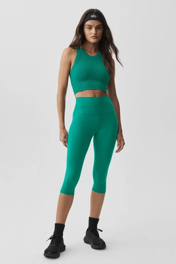 16" High-Waist Airbrush-capri – Emerald Isle