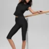 16'' High-Waist Airlift-capri - Zwart