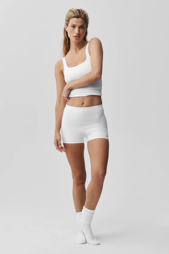 2" Alo Softsculpt korte broek met middelhoge taille - Wit