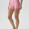 3" Airlift Gingham High-Waist strakke korte broek - Paradise Pink Gingham