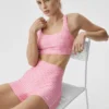 3" Airlift Gingham High-Waist strakke korte broek - Paradise Pink Gingham