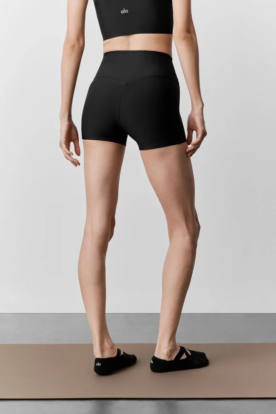 3" Airlift High-Waist Sleek Korte broek - Zwart