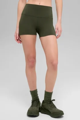 3" Alo Softsculpt High-Waist Precision-korte broek - Olijfgroen