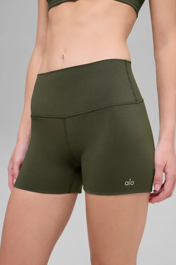 3" Alo Softsculpt High-Waist Precision-korte broek - Olijfgroen