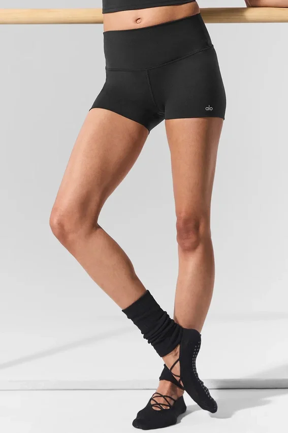 3" Alo Softsculpt High-Waist Precision-korte broek - Zwart