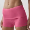 3" Alo Softsculpt laag uitgesneden korte broek met omgeslagen tailleband – Paradise Pink