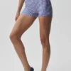 3" High-Waist Airlift Gingham strakke korte broek - Navy Gingham