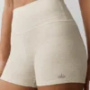 3" High-Waist Alosoft Carefree Short - Oatmeal Heather