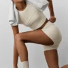 3" High-Waist Alosoft Carefree Short - Oatmeal Heather