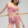 4" Airbrush Race Pace-korte broek met High-Waist – Pink Wild Rose/White