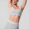 4” Alosoft High-Waist Heart Throb Korte broek - Athletic Heather Grey/White