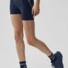 4" High-Waist Airbrush Heart Throb korte broek - Navy/Wit