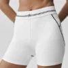 4" High-Waist Airbrush-korte broek met hartjesprint - Wit/Zwart