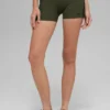 4" High-Waist Airbrush Race Pace-korte broek – Groen olijf/Zwart