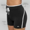 4" High-Waist Airbrush Race Pace-korte broek - Zwart/Wit