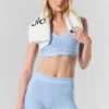 4” High-Waist Alosoft Heart Throb Short - Seashell Blue Heather/White