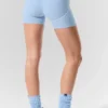 4” High-Waist Alosoft Heart Throb Short - Seashell Blue Heather/White