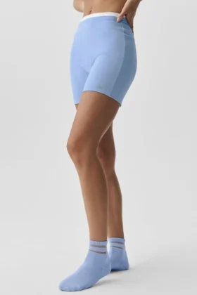 5" Airbrush Double Up Korte broek - Licht Provence-blauw/wit