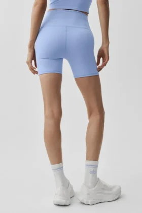 5″ High-Waist Airbrush Bikershort – Light Provence Blue
