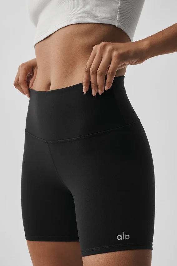 5" High-Waist Airbrush-fietsbroekje - Zwart