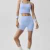5" naadloze geribbelde Favorite Korte broek - Light Provence Blue