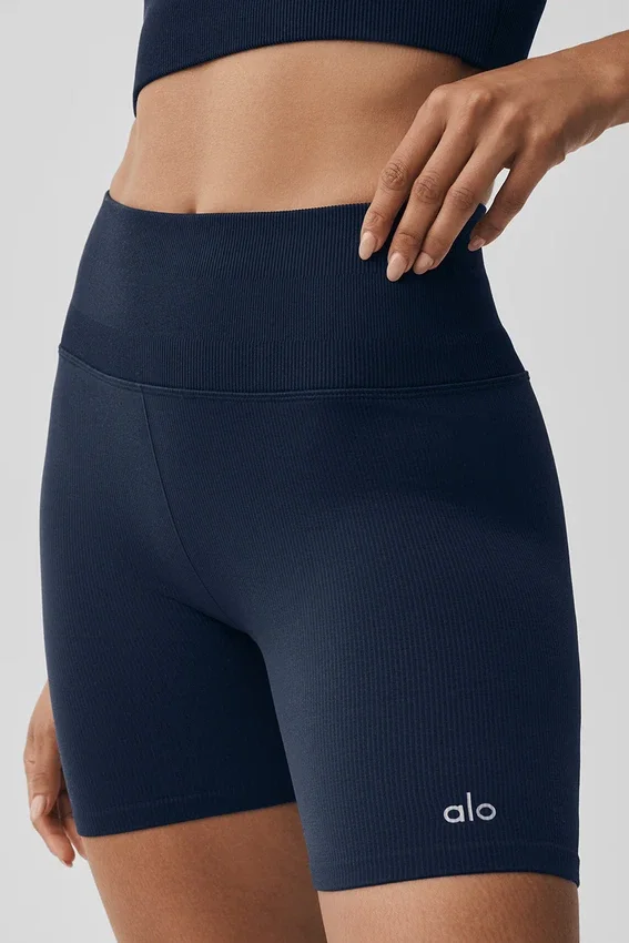 5" naadloze geribbelde Favorite Korte broek - Navy