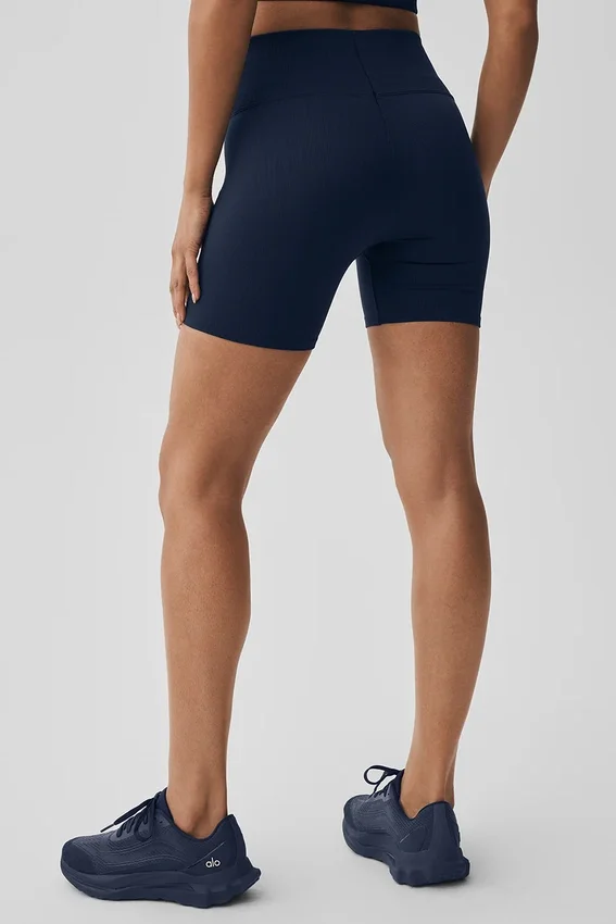 5" naadloze geribbelde Favorite Korte broek - Navy