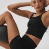 5" Naadloze geribbelde Favorite korte broek - Zwart