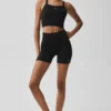 5" Naadloze geribbelde Favorite korte broek - Zwart