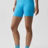 5" naadloze geribde Favorite korte broek - azuurblauw