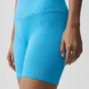 5" naadloze geribde Favorite korte broek - azuurblauw