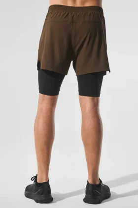 5″ Revival 2-in-1-korte broek – Espresso/Zwart