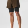 5" Revival 2-in-1-korte broek - Espresso/Zwart